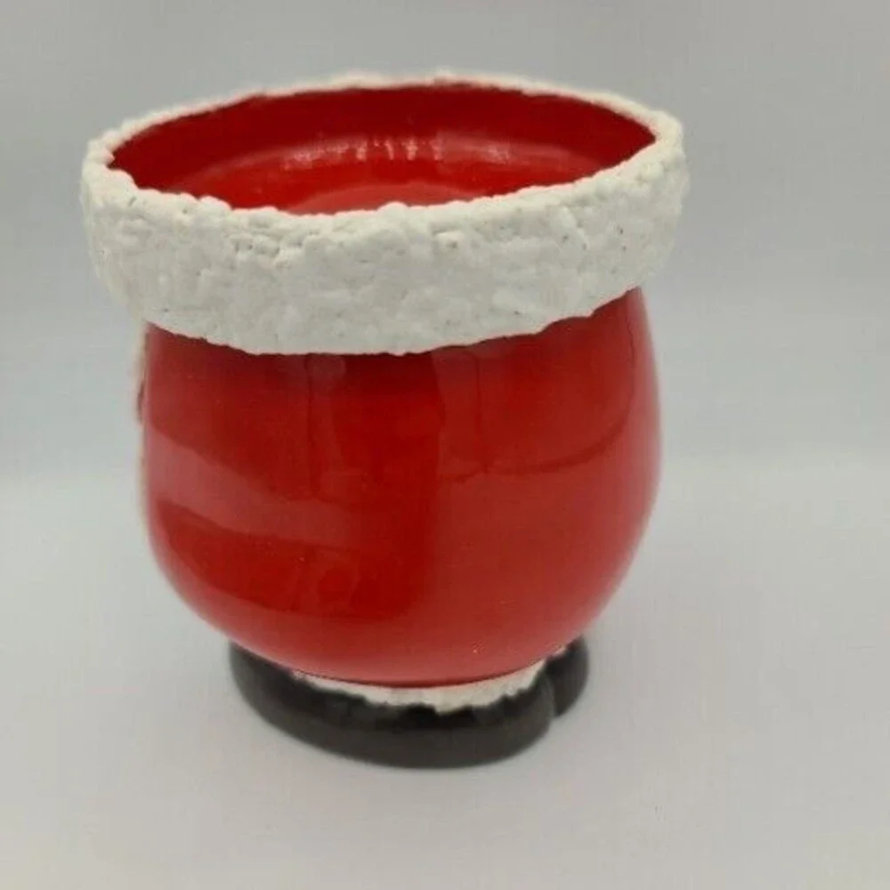 Ceramic Santa Pillar Candle Holder Christmas Figurine